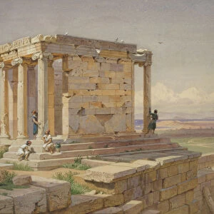The Temple of Athena Nike. View from the North-East, 1877. Artist: Werner, Carl Friedrich Heinrich (1808-1894)