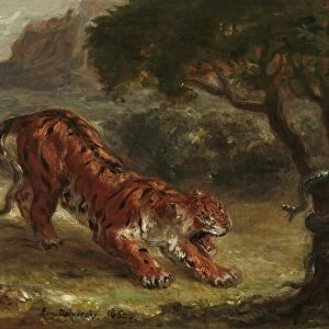 Tiger and Snake, 1862. Creator: Eugene Delacroix