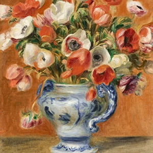 Vase of anemones, 1890. Creator: Renoir, Pierre Auguste (1841-1919)