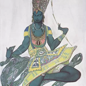 Vaslav Nijinsky. Costume design for the Ballet Blue God by R. Hahn, 1912. Artist: Bakst, Leon (1866-1924)