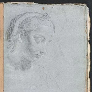 Verona Sketchbook: Head and shoulders of a woman (page 61), 1760. Creator: Francesco Lorenzi