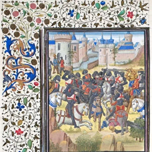 Victory of Richard the Lionheart over Philip Augustus in 1198. Miniature from the Historia by William of Tyre, 1460s. Artist: Anonymous