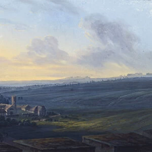 View of Tsarskoye Selo from the White Tower, after 1826. Artist: Zhukovsky, Vasily Andreyevich (1783-1852)