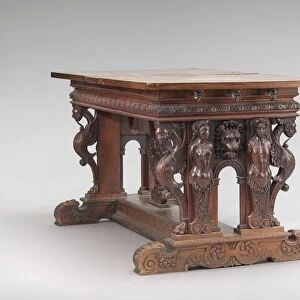 Walnut Table with Herms and Sphinxes at the Ends, second half 16th century