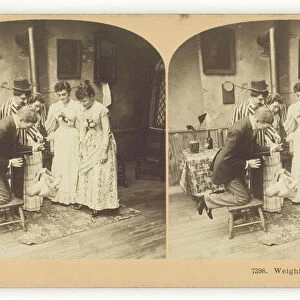 Weighing the Baby, 1892. Creator: BW Kilburn