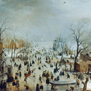 Winter Scene with Ice Skaters, c1608. Artist: Hendrick Avercamp