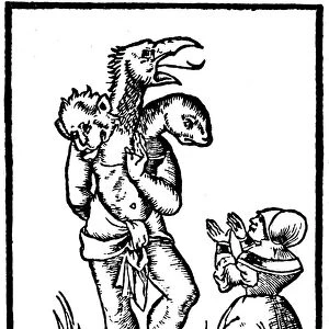 Witch summoning up a monster, 1544