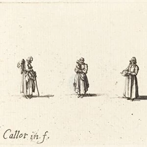 Three Women, One Holding a Child, probably 1634. Creator: Jacques Callot
