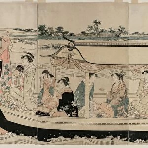 Women in a Pleasure Boat on the Sumida River, early 1790s. Creator: Ch?bunsai Eishi (Japanese