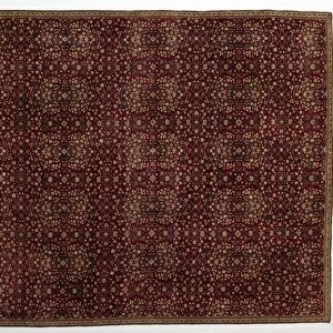 Woolen carpet with millefleurs decoration, early 1600s. Creator: Unknown