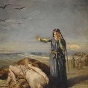 A young Cossack girl finds Mazeppa in a faint on the corpse of the horse, 1851