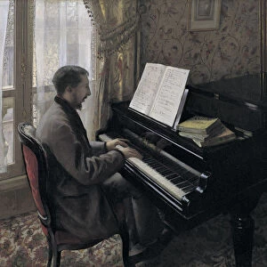 Young Man Playing the Piano (Martial Caillebotte), 1876