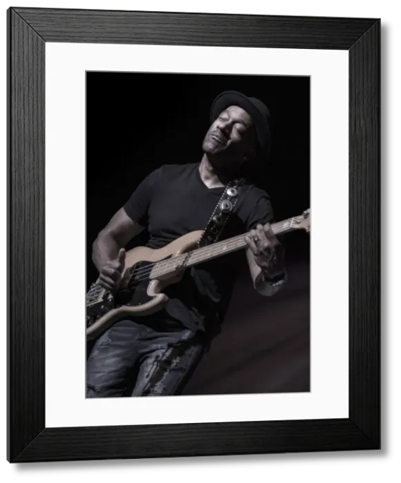 Framed Print : Marcus Miller, 2017. Artist: Alan John Ainsworth Framed Print : Marcus Miller, 2017. Artist: Alan John Ainsworth