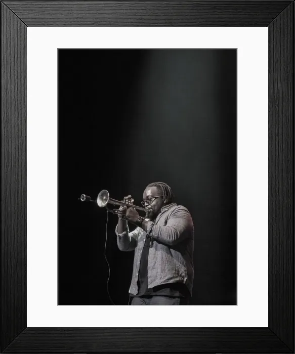 Framed Print : Marcus Millers trumpeter, Marquis Hill, 2017. Artist: Alan John Ainsworth Framed Print : Marcus Millers trumpeter, Marquis Hill, 2017. Artist: Alan John Ainsworth