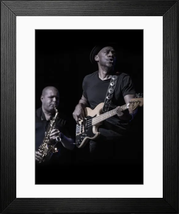 Framed Print : Marcus Miller and Alex Han, 2017. Artist: Alan John Ainsworth Framed Print : Marcus Miller and Alex Han, 2017. Artist: Alan John Ainsworth