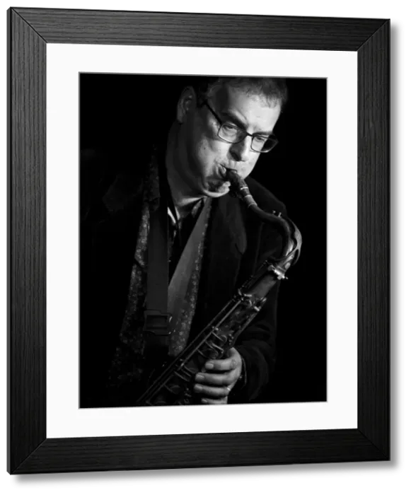 Framed Print : Theo Travis, 2017. Artist: Alan John Ainsworth Framed Print : Theo Travis, 2017. Artist: Alan John Ainsworth