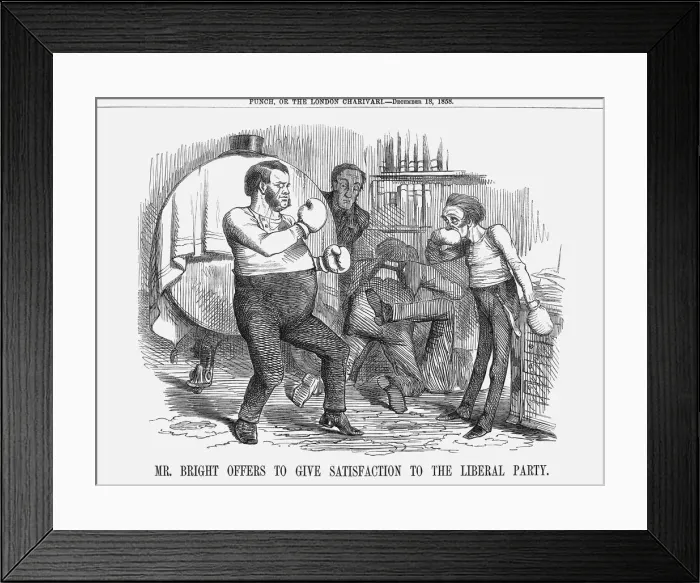 Framed Print : Mr. Bright offers to give satisfaction to the Liberal Party, 1858 Framed Print : Mr. Bright offers to give satisfaction to the Liberal Party, 1858