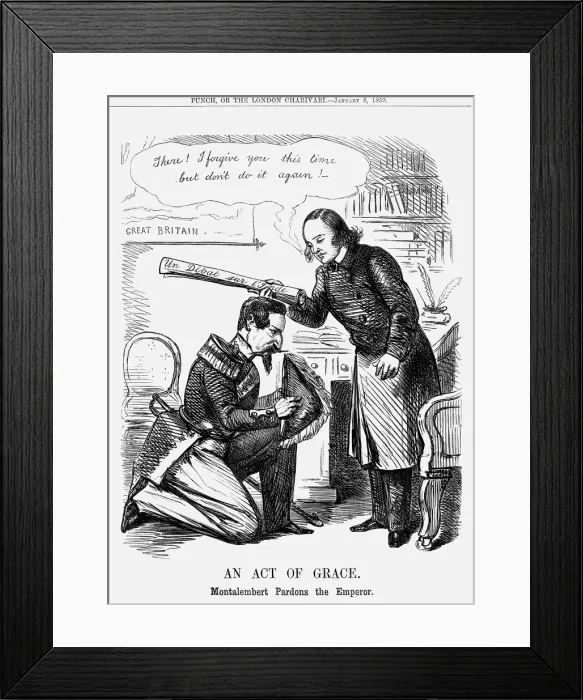 Framed Print : An Act of Grace; Montalbert Pardons the Emperor, 1859