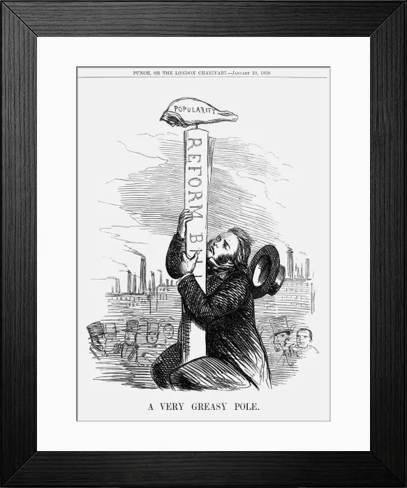 Framed Print : A Very Greasy Pole, 1859 Framed Print : A Very Greasy Pole, 1859