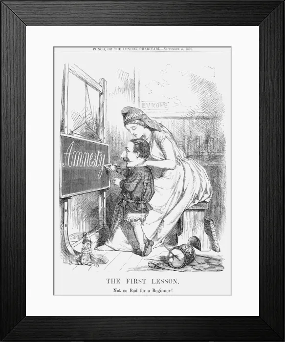 Framed Print : The First Lesson!, 1859 Framed Print : The First Lesson!, 1859