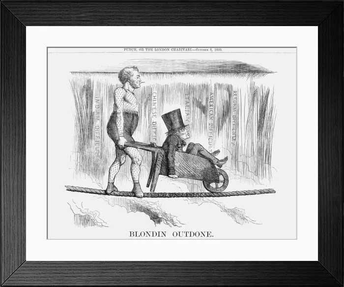 Framed Print : Blondin Outdone, 1859 Framed Print : Blondin Outdone, 1859