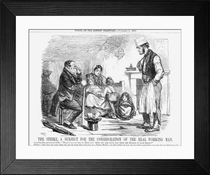 Framed Print : The Strike, a Subject for the Consideration of the Real Working Man, 1859 Framed Print : The Strike, a Subject for the Consideration of the Real Working Man, 1859
