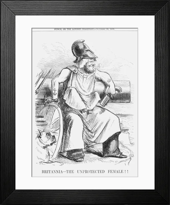 Framed Print : Britannia-the Unprotected Female!!, 1859 Framed Print : Britannia-the Unprotected Female!!, 1859