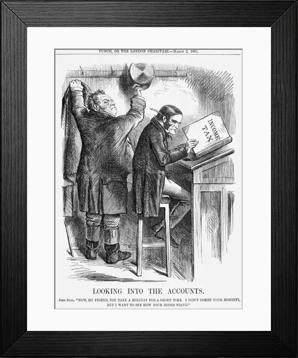 Framed Print : Looking into the Accounts, 1861 Framed Print : Looking into the Accounts, 1861