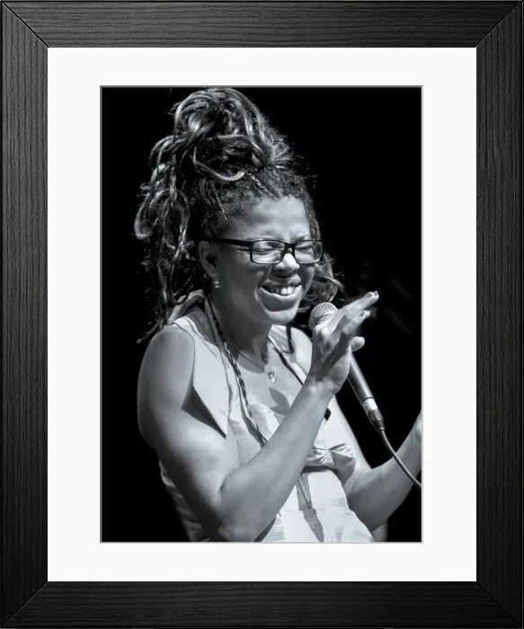 Framed Print : Mina Agossi, 2011. Artist: Alan John Ainsworth Framed Print : Mina Agossi, 2011. Artist: Alan John Ainsworth