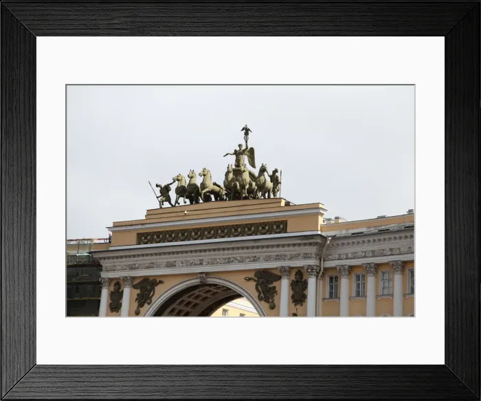 Framed Print : Quadriga on the General Staff Building, Palace Square, St Petersburg, Russia, 2011. Artist: Sheldon Marshall Framed Print : Quadriga on the General Staff Building, Palace Square, St Petersburg, Russia, 2011. Artist: Sheldon Marshall