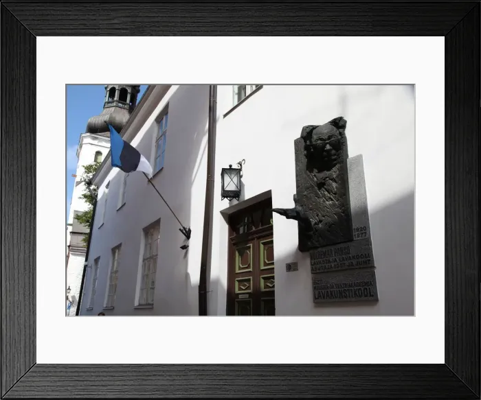 Framed Print : Relief sculpture of Voldemar Panso, Tallin, Estonia, 2011. Artist: Sheldon Marshall
