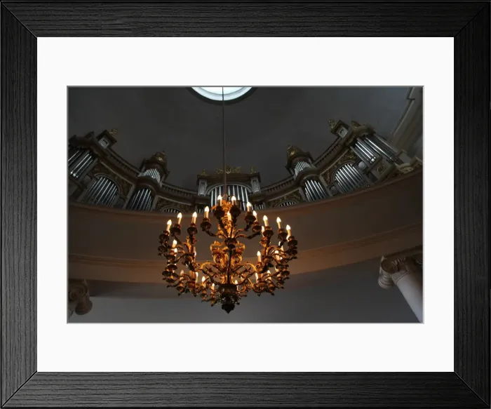 Framed Print : Organ and chandelier, Lutheran Cathedral, Helsinki, Finland, 2011. Artist: Sheldon Marshall Framed Print : Organ and chandelier, Lutheran Cathedral, Helsinki, Finland, 2011. Artist: Sheldon Marshall