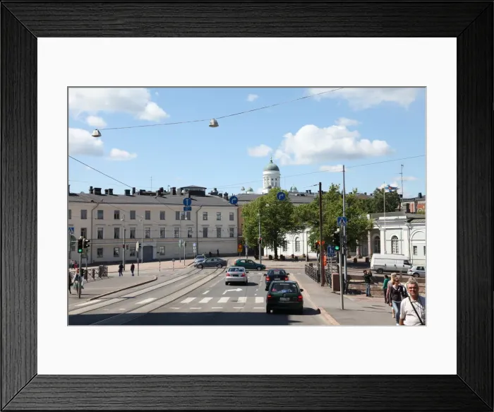 Framed Print : Street scene, Helsinki, Finland, 2011. Artist: Sheldon Marshall Framed Print : Street scene, Helsinki, Finland, 2011. Artist: Sheldon Marshall