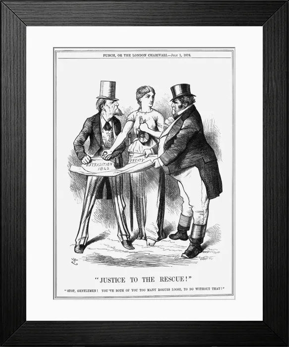 Framed Print : Justice to the Rescue!, 1876. Artist: Joseph Swain Framed Print : Justice to the Rescue!, 1876. Artist: Joseph Swain