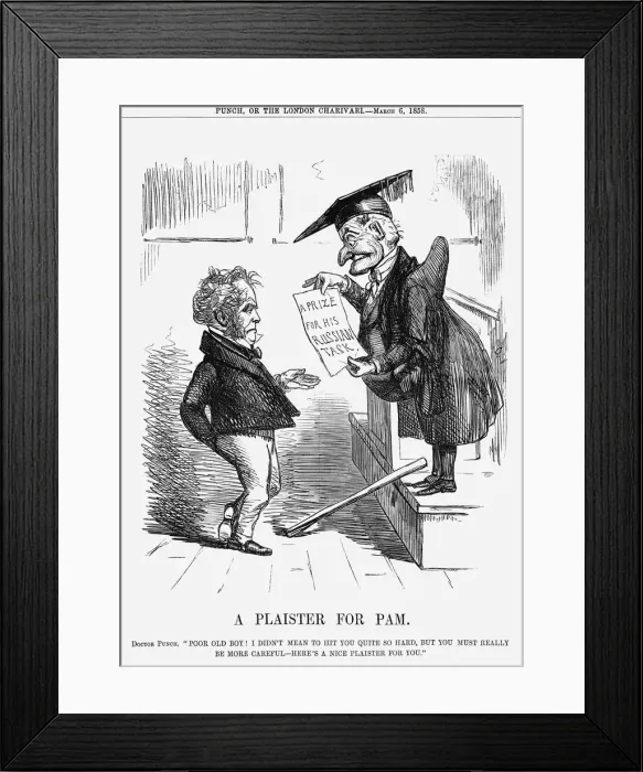 Framed Print : A Plaister for Pam. 1858 Framed Print : A Plaister for Pam. 1858