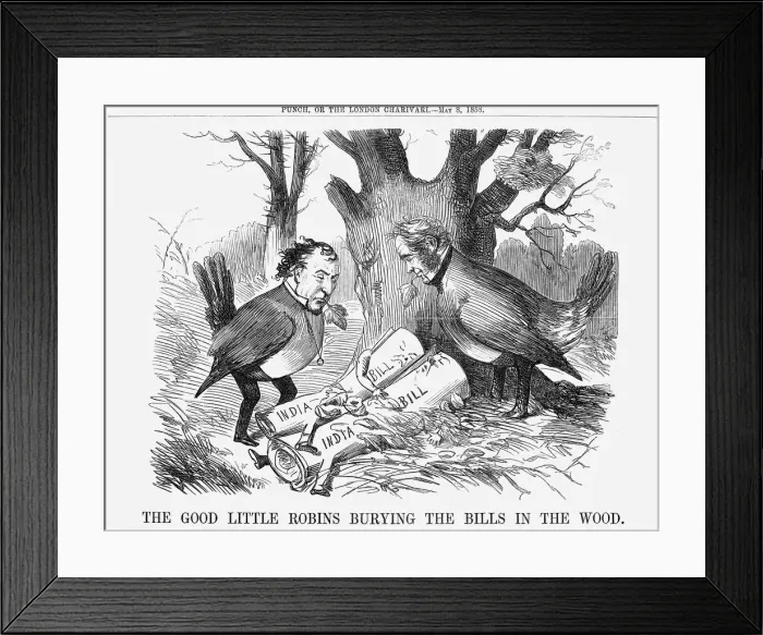 Framed Print : The Good Little Robins burying the Bills in the Wood, 1858 Framed Print : The Good Little Robins burying the Bills in the Wood, 1858