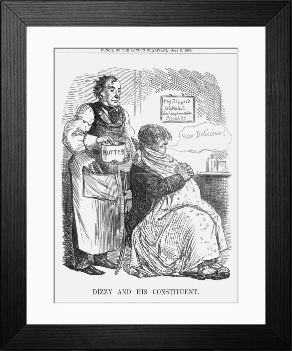 Framed Print : Dizzy and his Constituent. 1858 Framed Print : Dizzy and his Constituent. 1858