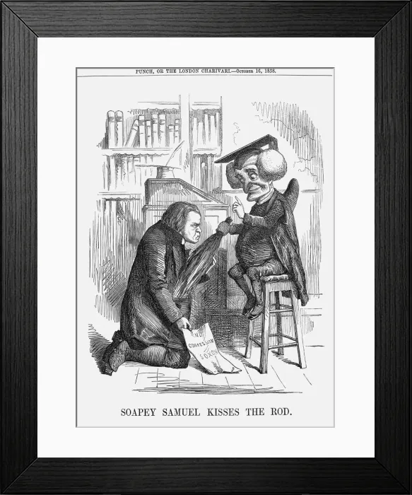 Framed Print : Soapey Samuel Kisses the Rod, 1858 Framed Print : Soapey Samuel Kisses the Rod, 1858