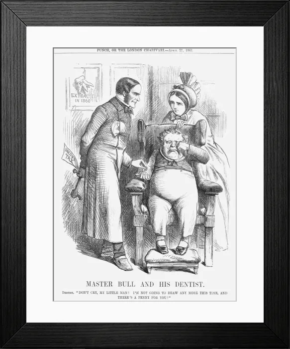 Framed Print : Master Bull and his Dentist, 1861 Framed Print : Master Bull and his Dentist, 1861