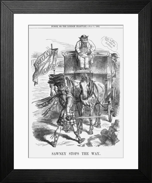 Framed Print : Sawney Stops The Way, 1862 Framed Print : Sawney Stops The Way, 1862