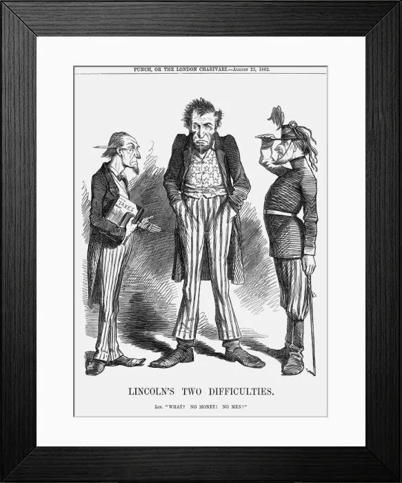 Framed Print : Lincolns Two Difficulties, 1862 Framed Print : Lincolns Two Difficulties, 1862