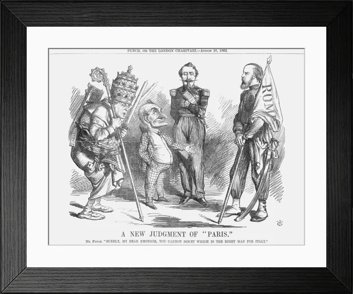 Framed Print : A New Judgement of Paris, 1862. Artist: John Tenniel Framed Print : A New Judgement of Paris, 1862. Artist: John Tenniel
