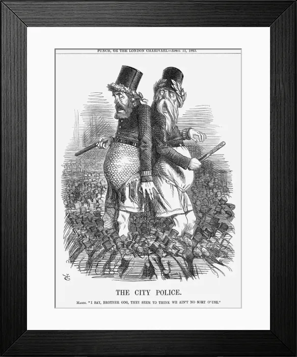 Framed Print : The City Police, 1863. Artist: John Tenniel Framed Print : The City Police, 1863. Artist: John Tenniel