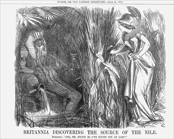 Britannia Discovering The Source of The Nile, 1863. Artist: John Tenniel