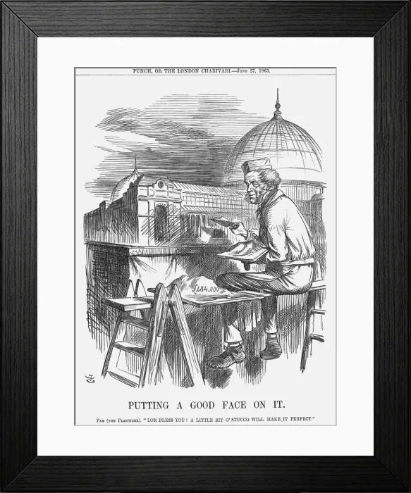 Framed Print : Putting a Good Face On It, 1863. Artist: John Tenniel Framed Print : Putting a Good Face On It, 1863. Artist: John Tenniel
