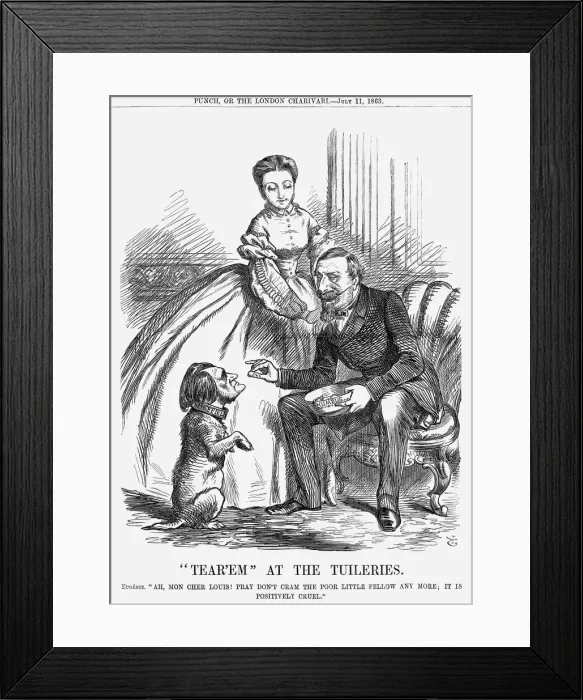Framed Print : Tear em At The Tuileries, 1863. Artist: John Tenniel Framed Print : Tear em At The Tuileries, 1863. Artist: John Tenniel