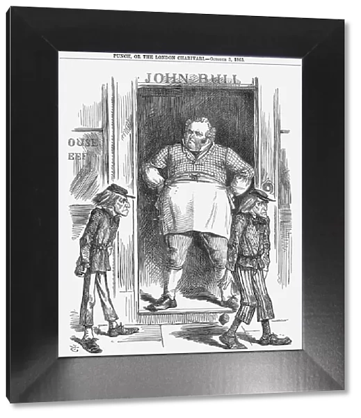 John Bulls Neutrality, 1863. Artist: John Tenniel