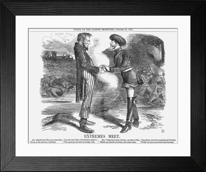 Framed Print : Extremes Meet, 1863. Artist: John Tenniel Framed Print : Extremes Meet, 1863. Artist: John Tenniel