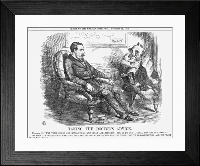 Framed Print : Taking The Doctors Advice, 1863. Artist: John Tenniel Framed Print : Taking The Doctors Advice, 1863. Artist: John Tenniel