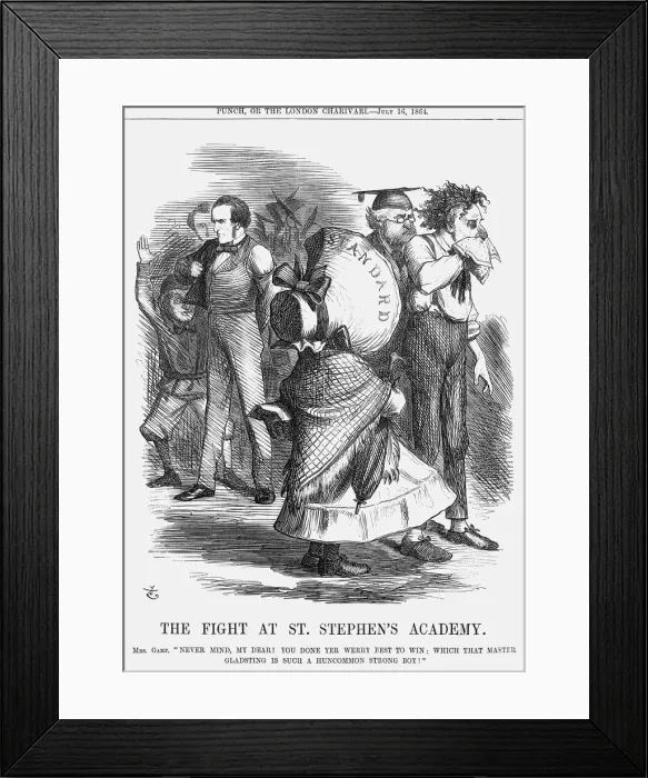 Framed Print : The Fight at St. Stephens Academy, 1864. Artist: John Tenniel Framed Print : The Fight at St. Stephens Academy, 1864. Artist: John Tenniel